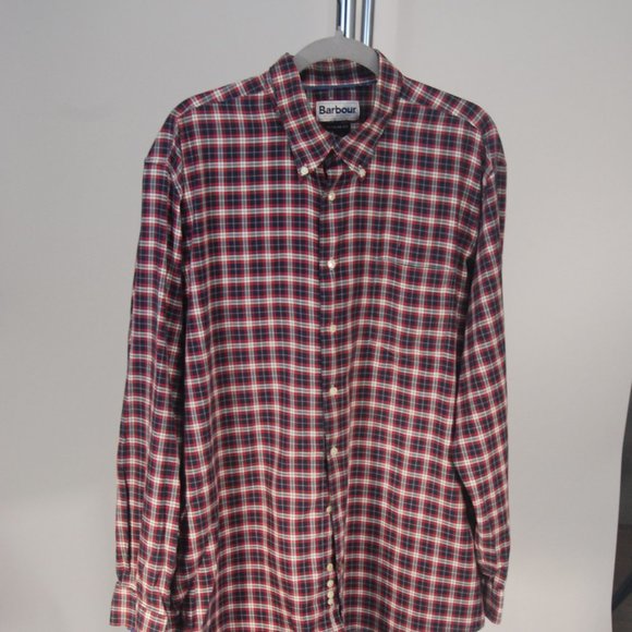 Barbour Regular Fit Plaid Cotton Button Down Shirt - Picture 1 of 6